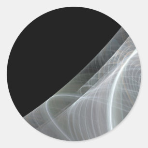 Adesivo Redondo Vinheta redonda branca e preta