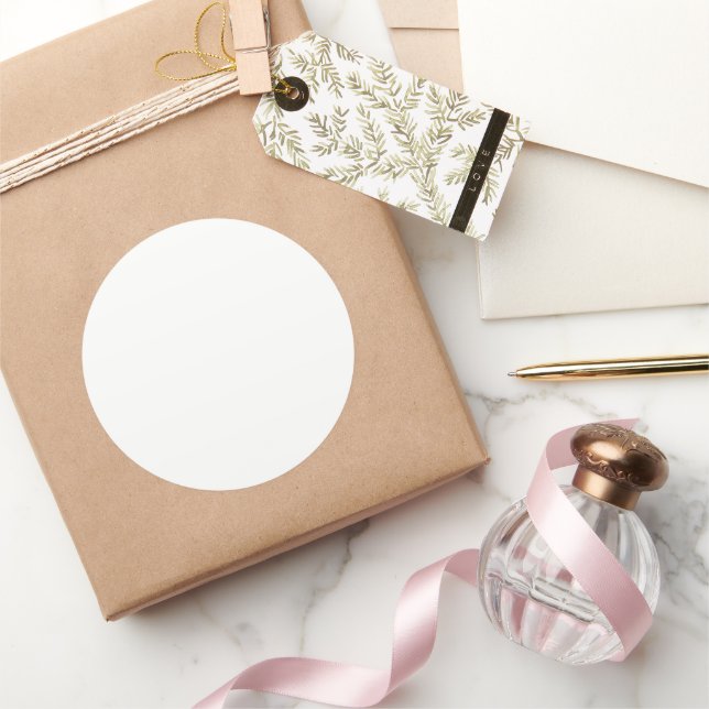 Adesivo Redondo Vinheta redonda branca grande e clássica (Presentear)