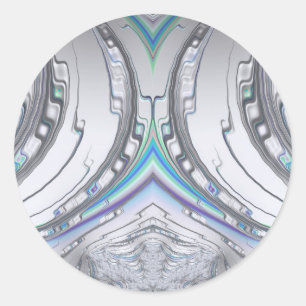 Adesivo Redondo Vinheta redonda branca-prateada - verde-escura