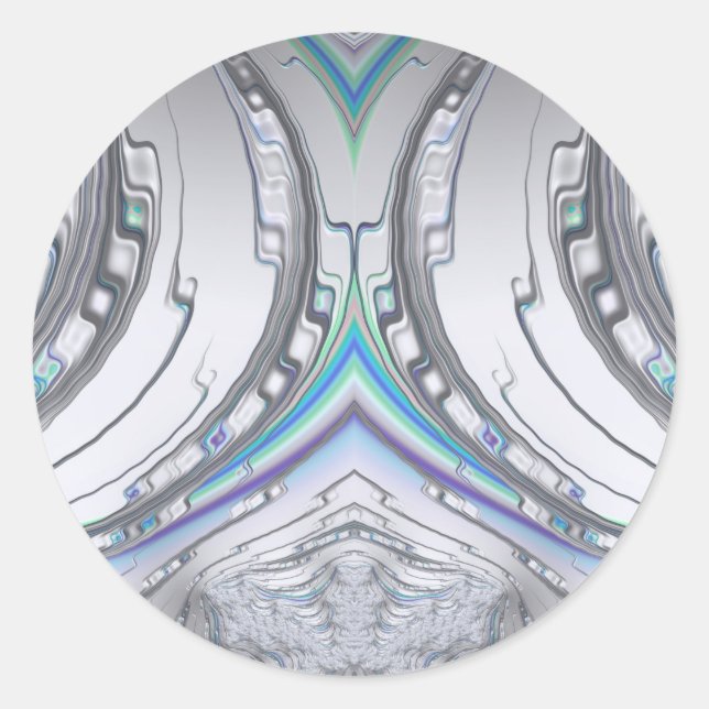 Adesivo Redondo Vinheta redonda branca-prateada - verde-escura (Frente)