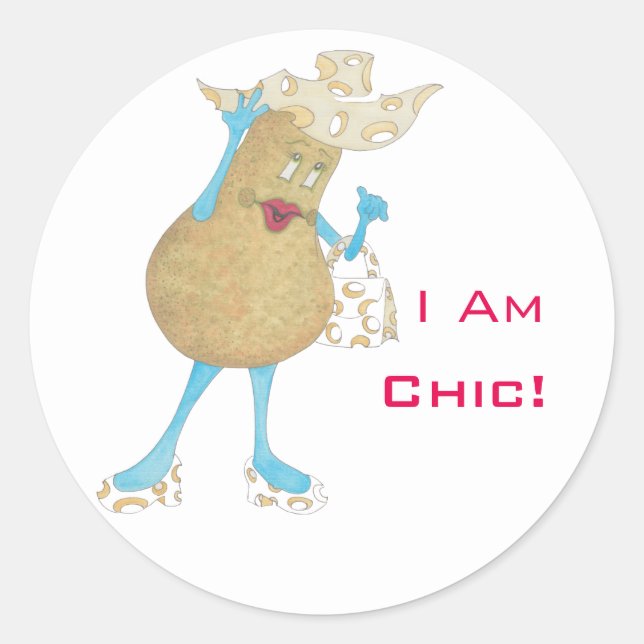 Adesivo Redondo Vinheta redonda brilhante "Pear Paula" (Frente)