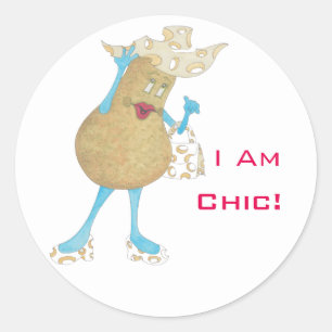 Adesivo Redondo Vinheta redonda brilhante "Pear Paula"