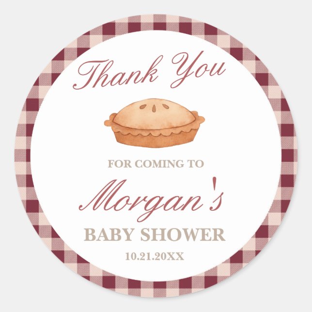 Adesivo Redondo Vinheta redonda Chá de fraldas de empate (Frente)