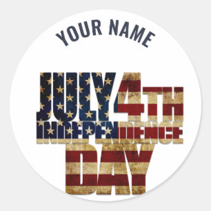 Adesivo Redondo Vinheta redonda Classic Day/Independence Day