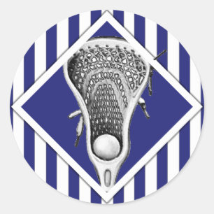 Adesivo Redondo Vinheta redonda clássica azul da equipe Lacrosse