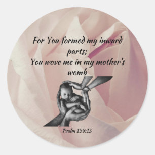 Adesivo Redondo Vinheta redonda clássica "Baby in Hands"