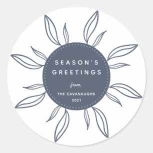 Adesivo Redondo Vinheta redonda clássica Bohemian Wreath Holiday