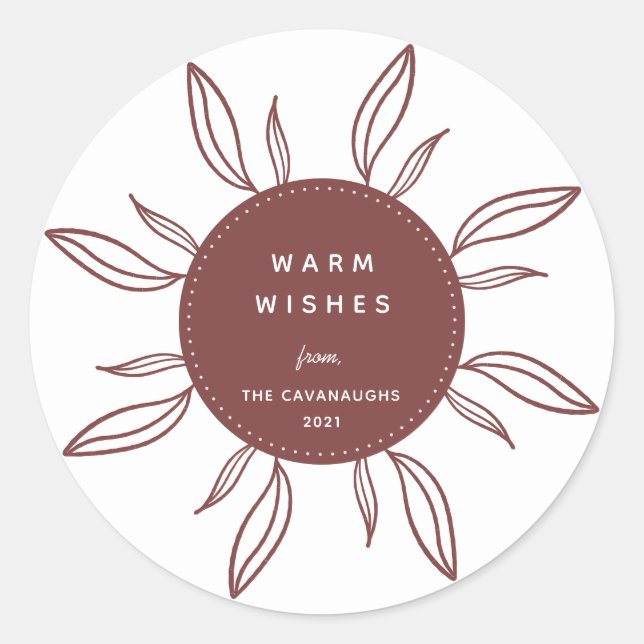 Adesivo Redondo Vinheta redonda clássica Bohemian Wreath Holiday (Frente)