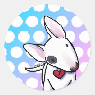 Adesivo Redondo Vinheta redonda clássica Bull Terrier Spott