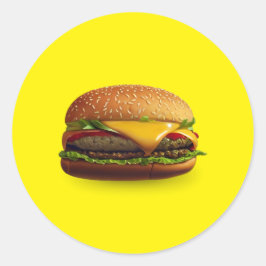 Adesivo Redondo Vinheta redonda clássica Cheeseburger