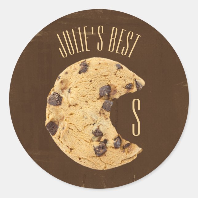 Adesivo Redondo Vinheta redonda clássica Chip Cookie Bite de Choco (Frente)
