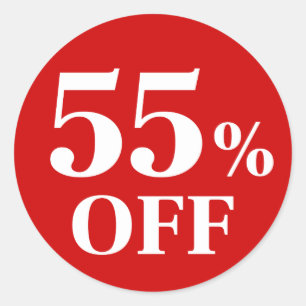 Adesivo Redondo Vinheta redonda clássica com 55% OFF Red Backgroun