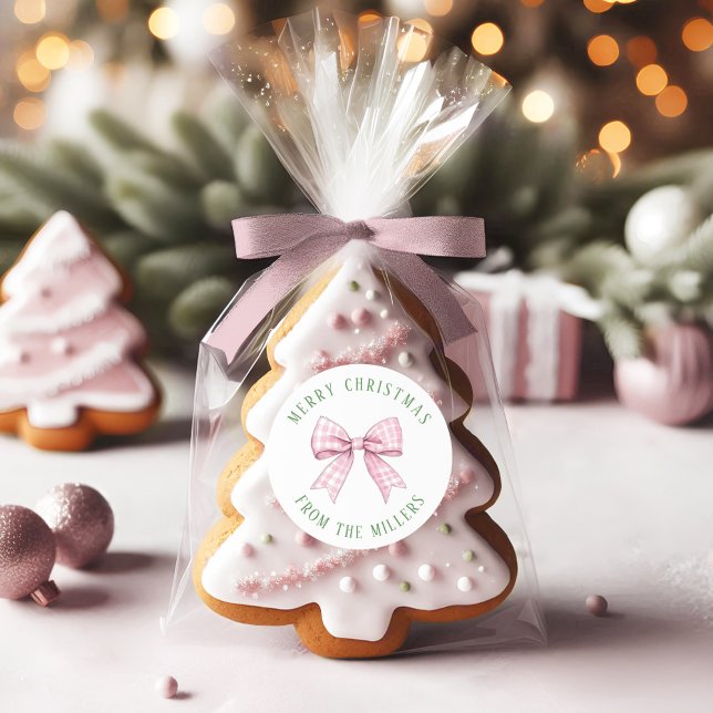 Adesivo Redondo Vinheta redonda clássica com Arco de Gingham cor-d (Criador carregado)