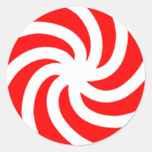 Adesivo Redondo Vinheta redonda clássica com balas de hortelã-pime