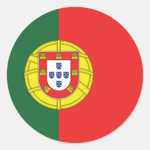 Adesivo Redondo Vinheta redonda clássica com bandeira portuguesa