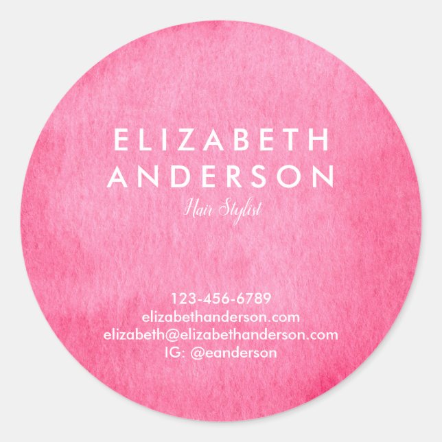 Adesivo Redondo Vinheta redonda clássica com crimson de aquarela (Frente)