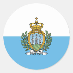 Adesivo Redondo Vinheta redonda clássica com sinalizador San Marin