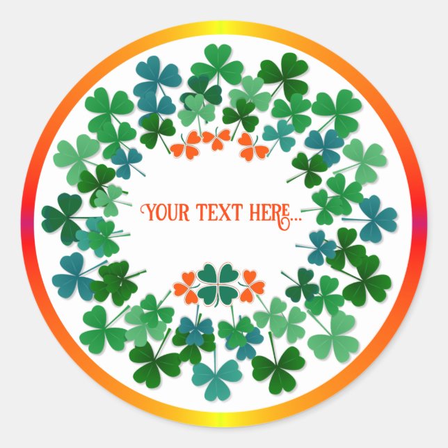 Adesivo Redondo Vinheta redonda clássica com texto personalizado d (Frente)