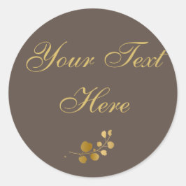 Adesivo Redondo Vinheta redonda clássica com texto personalizado E
