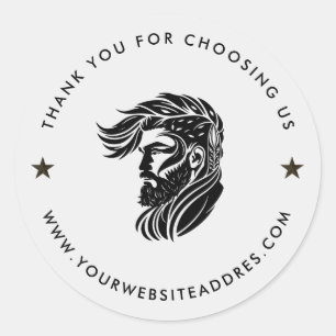 Adesivo Redondo Vinheta redonda clássica com tipografia personaliz