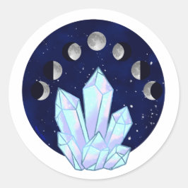 Adesivo Redondo Vinheta Redonda Clássica Cristal da Fase Lua
