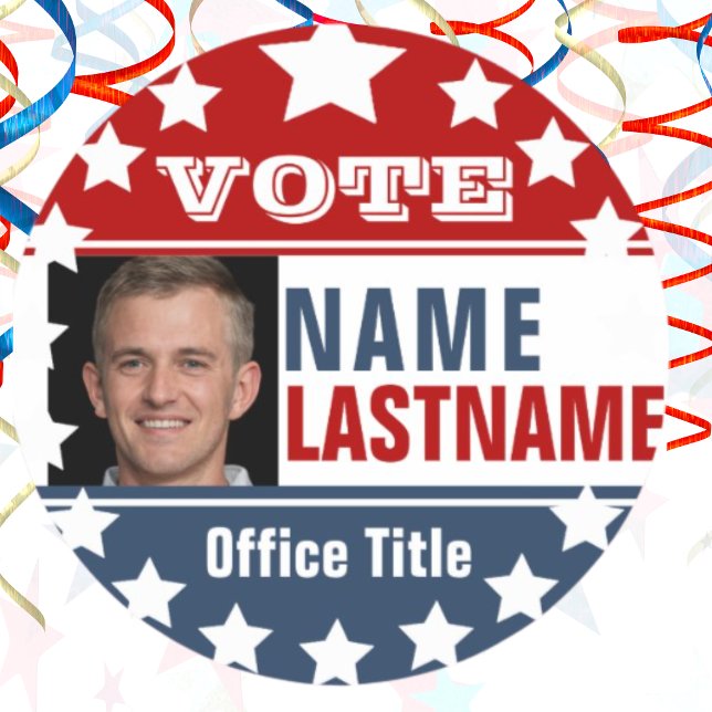 Adesivo Redondo Vinheta redonda clássica da campanha eleitoral de  (Criador carregado)