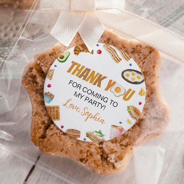 Adesivo Redondo Vinheta redonda clássica de aniversário do Breakfa (Criador carregado)