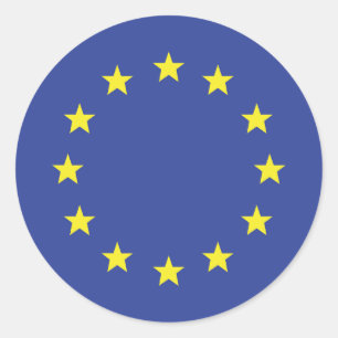 Adesivo Redondo Vinheta redonda clássica de bandeira da União Euro