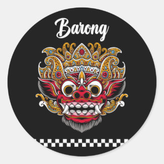 Adesivo Redondo Vinheta redonda clássica de Barong Bali