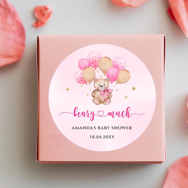 Adesivo Redondo Vinheta redonda clássica de bebê urso de pelúcia (Criador carregado)