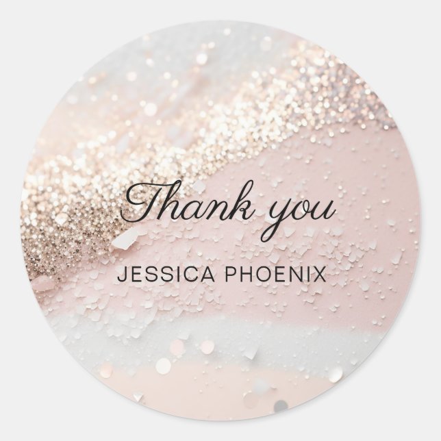 Adesivo Redondo Vinheta redonda clássica de brilho moderno (Frente)