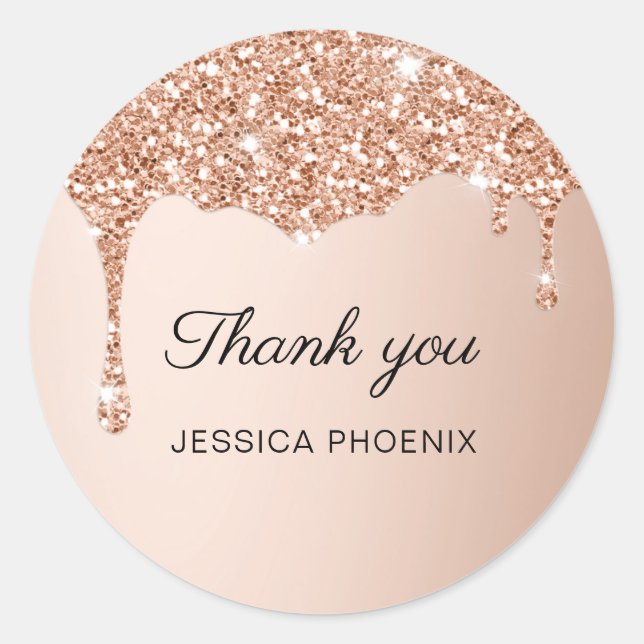 Adesivo Redondo Vinheta redonda clássica de brilho moderno (Frente)