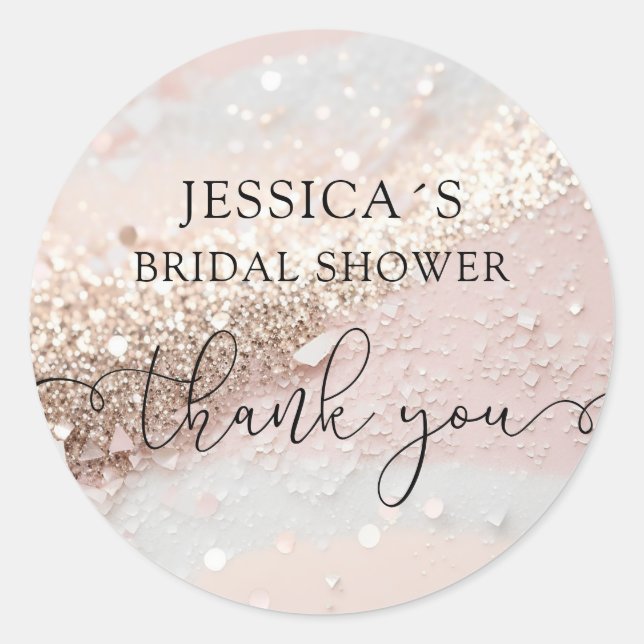 Adesivo Redondo Vinheta redonda clássica de brilho moderno (Frente)