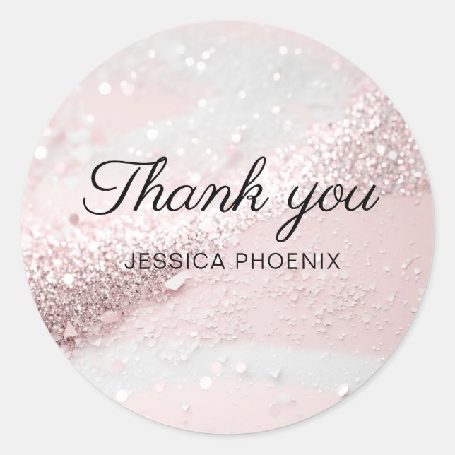 Adesivo Redondo Vinheta redonda clássica de brilho moderno (Frente)