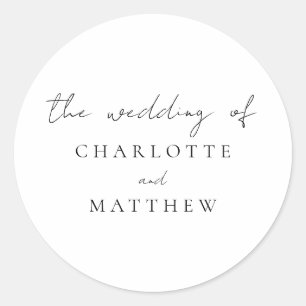 Adesivo Redondo Vinheta redonda clássica de caligrafia elegante