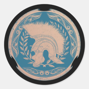 Adesivo Redondo Vinheta redonda clássica de capacete de centríon