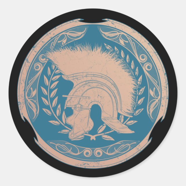 Adesivo Redondo Vinheta redonda clássica de capacete de centríon r (Frente)