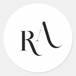 Adesivo Redondo Vinheta redonda clássica de casamento clássico mod