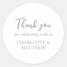 Adesivo Redondo Vinheta redonda clássica de Casamento de Prata Bra