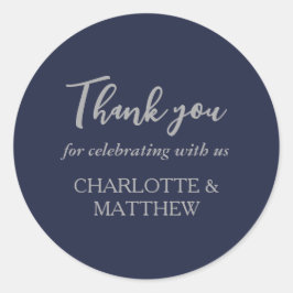 Adesivo Redondo Vinheta redonda clássica de casamento de prata de