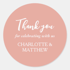 Adesivo Redondo Vinheta redonda clássica de casamento Dourado rosa