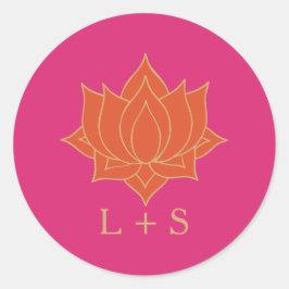 Adesivo Redondo Vinheta redonda clássica de casamento Elegante Meh