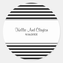 Adesivo Redondo Vinheta redonda clássica de casamento entre faixas