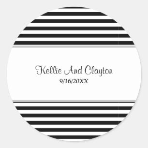 Adesivo Redondo Vinheta redonda clássica de casamento entre faixas