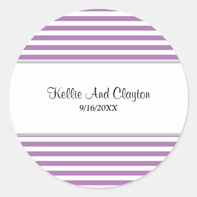 Adesivo Redondo Vinheta redonda clássica de casamento entre tiras  (Frente)