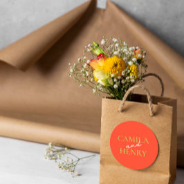 Adesivo Redondo Vinheta redonda clássica de casamento monograma el