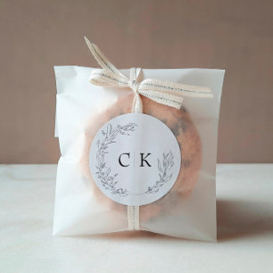 Adesivo Redondo Vinheta redonda clássica de casamento monograma el