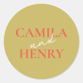 Adesivo Redondo Vinheta redonda clássica de casamento monograma el