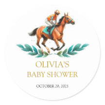 Vinheta redonda clássica de Chá Greenery Horse Rac