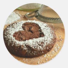 Adesivo Redondo Vinheta redonda clássica de chocolate